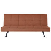 3-SITZER-SCHLAFSOFA hellrot Hasle - Rot/Schwarz, Textil (168/77/88cm) - Beliani