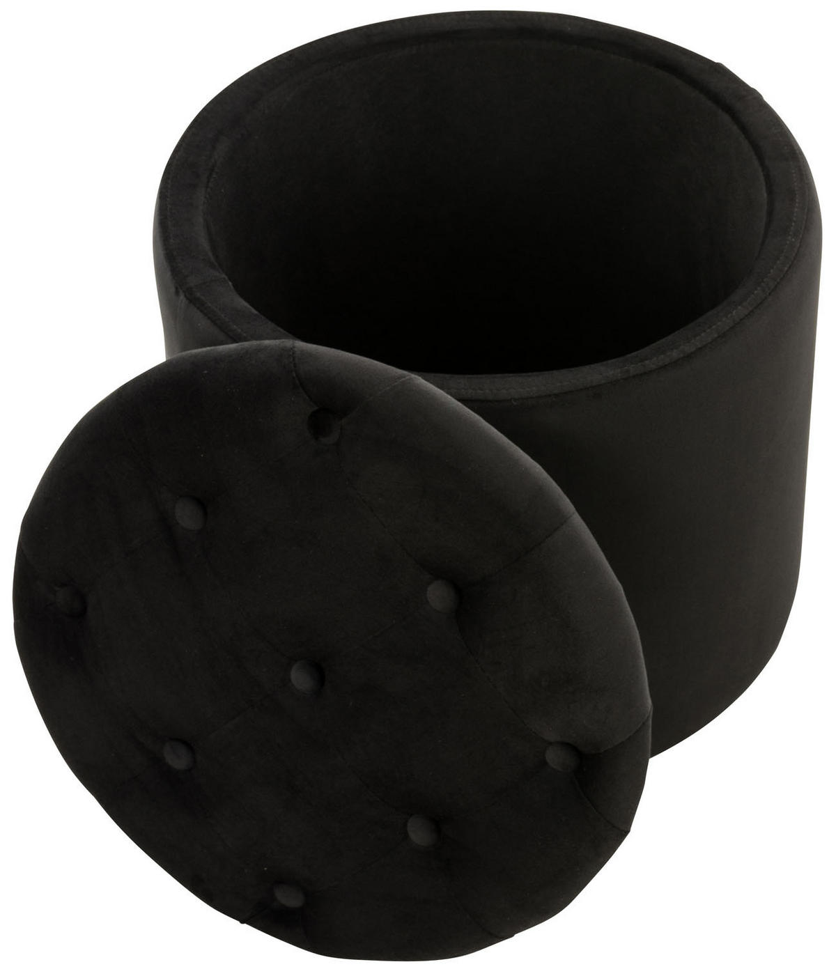 SITZWÜRFEL Samt Schwarz - Schwarz, Kunststoff/Textil (44/42/44cm) - CLP