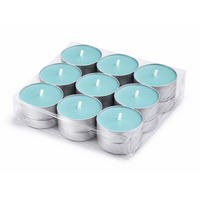 TEELICHT mit Duft - Ozean - 18er Pack - Türkis, Naturmaterialien (4/1.5/4cm) - HS Candle