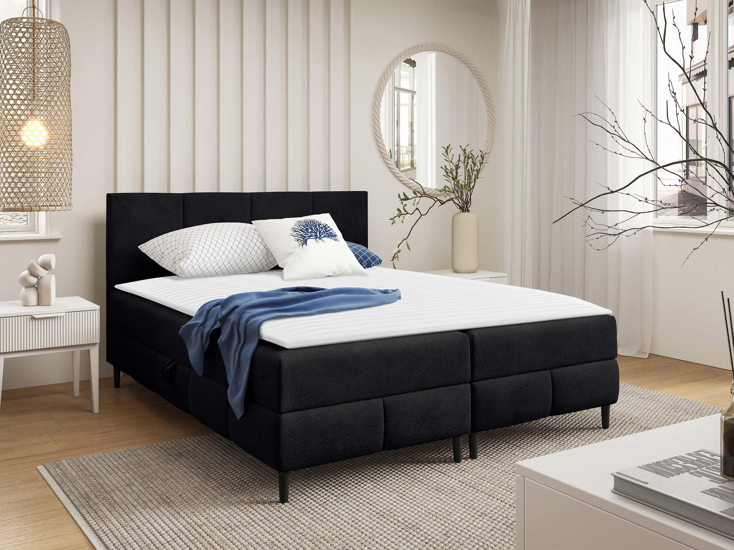 BOXBETT Box Best 2 - Schwarz, Holz/Holzwerkstoff (180/200cm) - MIRJAN24
