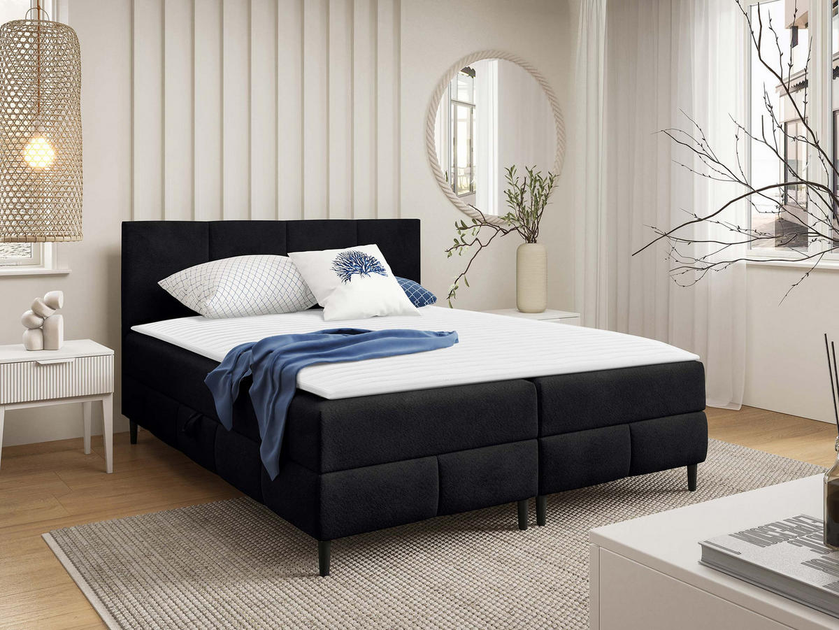 BOXBETT Box Best 2 - Schwarz, Holz/Holzwerkstoff (200/200cm) - MIRJAN24