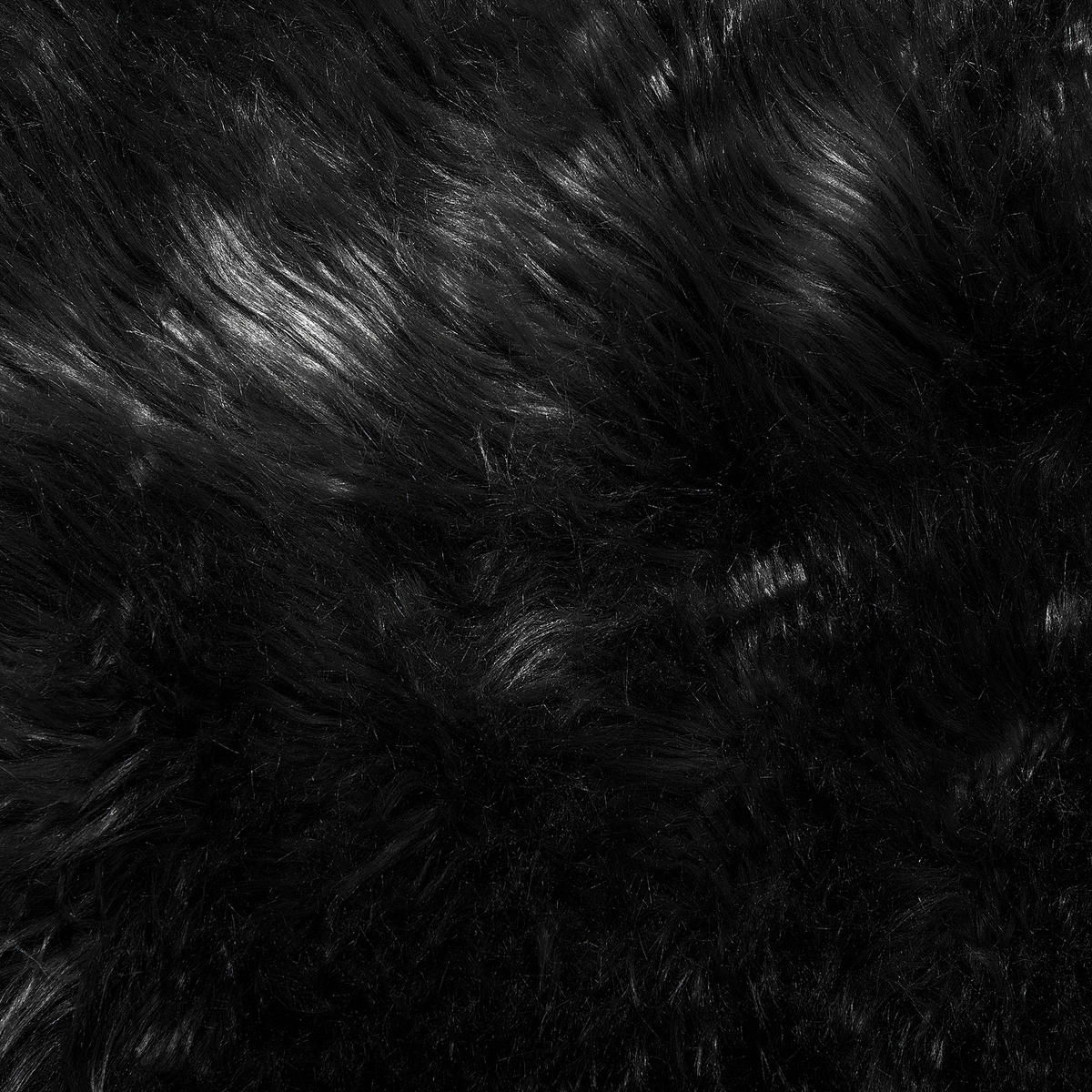 KUNSTFELL-TEPPICH Mungo 88/53 cm - Schwarz, Kunststoff (53/88cm) - Beliani
