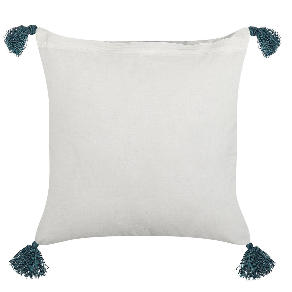 DEKOKISSEN 2er-Set Cremeweiß 45/45 cm Rumex - Blau/Ecru, Naturmaterialen/Textil (45/45cm) - Beliani