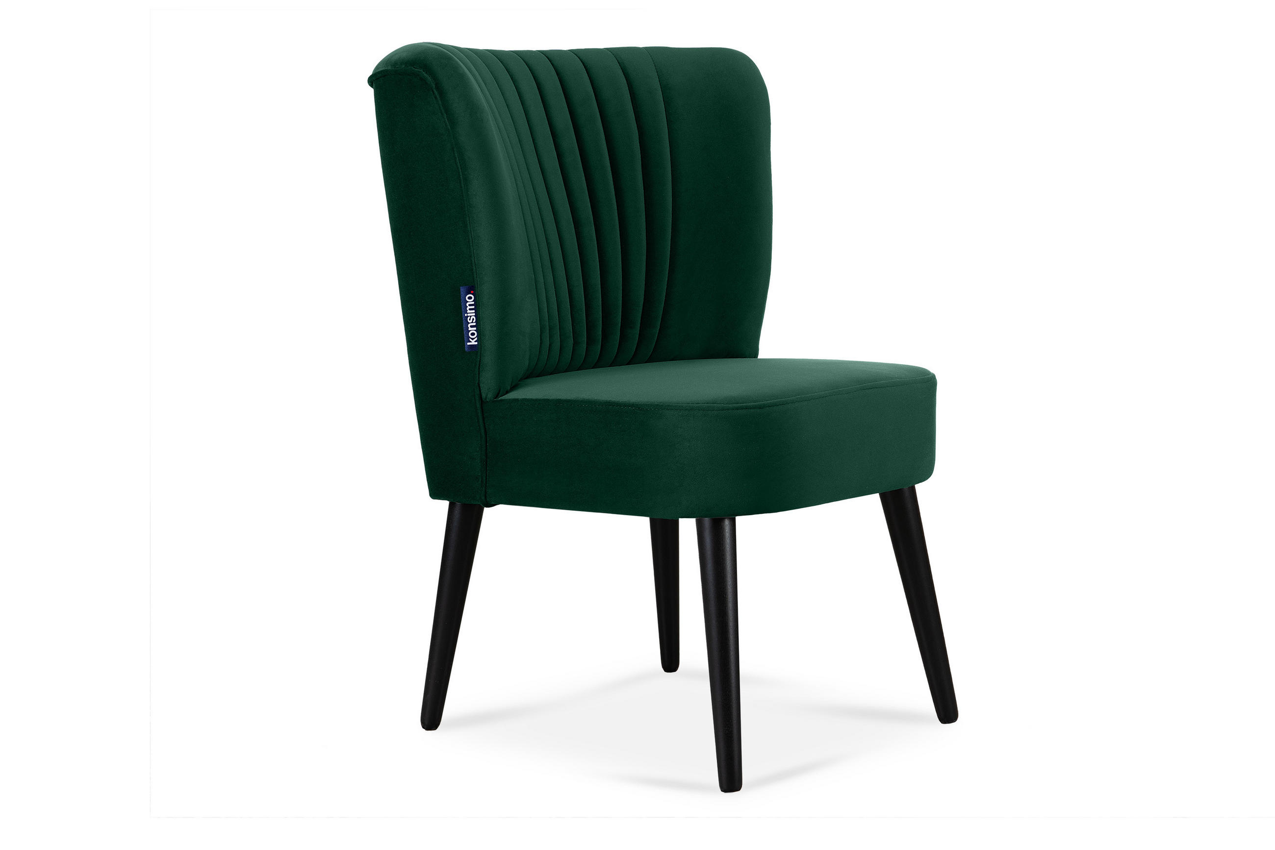 COCKTAILSESSEL DUCO auf hohen Beinen, Dunkelgrün/Schwarz - Dunkelgrün/Schwarz, Holz/Textil (63/89/65cm) - KONSIMO®