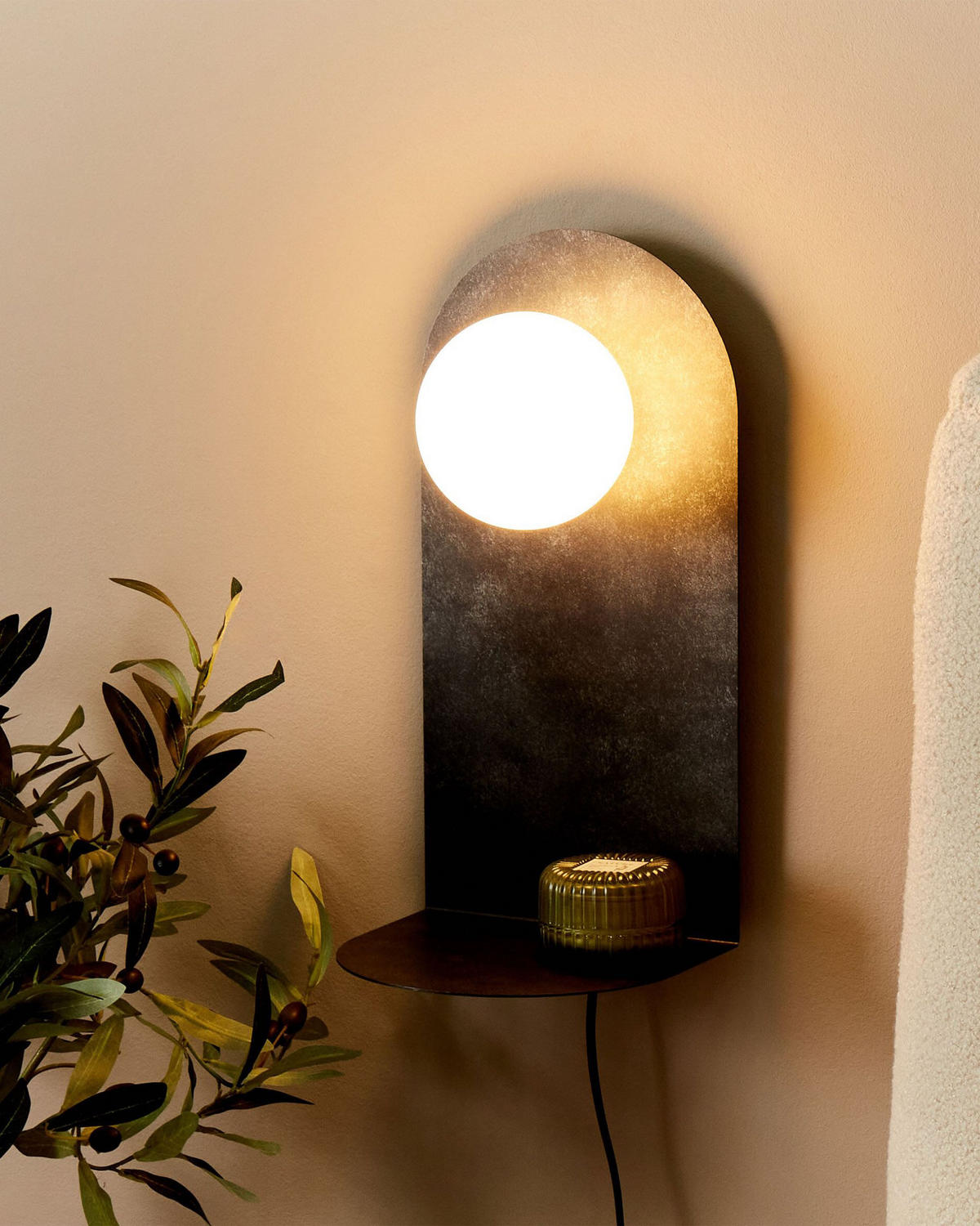 WANDLAMPE Grau/Weiß Mapi - Weiß/Grau, Metall (20/40/18cm) - Beliani