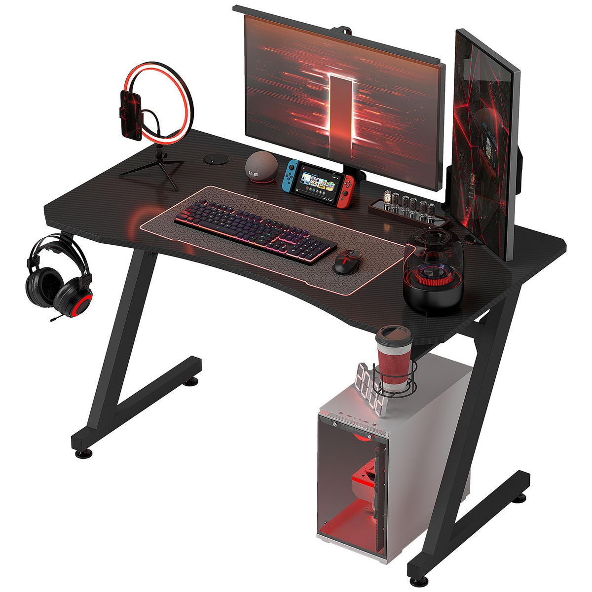 BÜROTISCH Schwarz 1 Stück - Schwarz, Holzwerkstoff (65/120/74.5cm) - GiPP