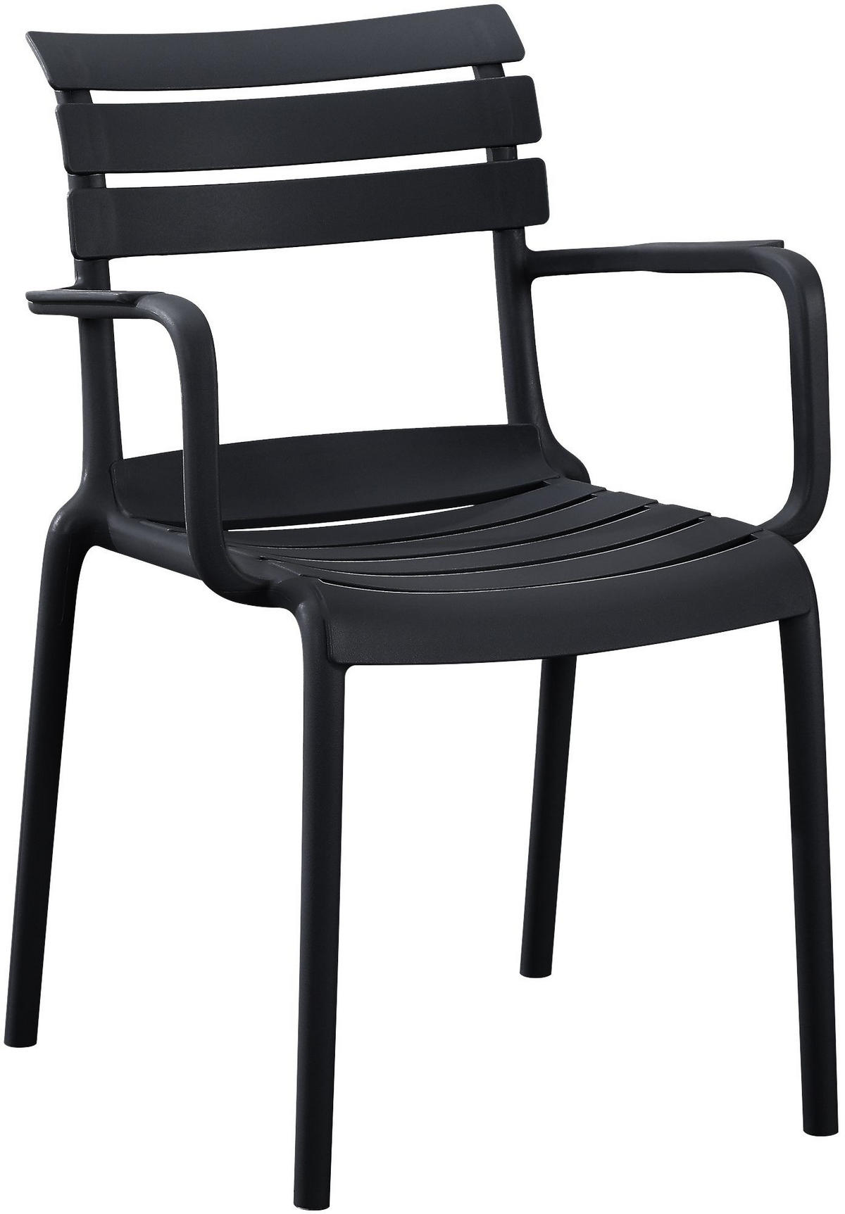 GARTENMÖBEL-SET Nora 4 Stühle 186x186x82cm Kunststoff Schwarz Balkonset - Schwarz, Kunststoff - DELUKE