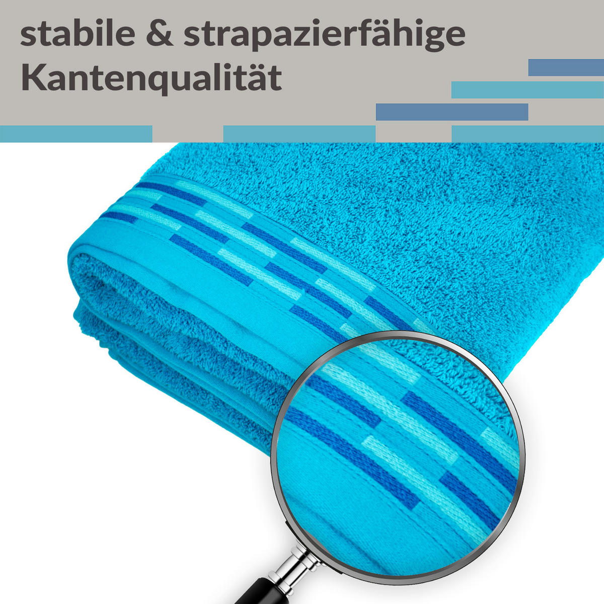 HANDTUCH Lugano Aquamarin 2er 50x100 cm - Blau, Textil (50/100cm) - Lashuma