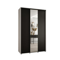 SCHWEBETÜRENSCHRANK 235,2/150/45 3-türig - Schwarz/Weiß, Holz/Metall (150/235/45cm) - Abiks Möbel