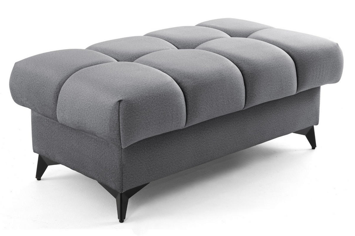 POUF PUDDING 110 x 60 cm Velours Dunkelgrau - Dunkelgrau/Schwarz, Holz/Textil (110/43/60cm) - Muffo