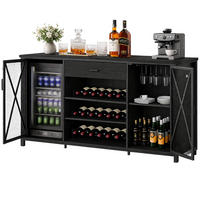 WEINREGAL 180 x 55 x 100 cm INDUSTRIAL Holz Metall Schwarz / Rustikal Eiche - Schwarz, Holzwerkstoff/Metall (180/101.5/55cm) - Quality Elegance