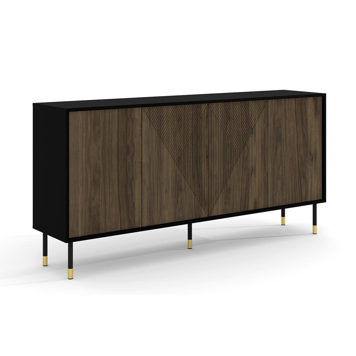 SIDEBOARD Aglaé Holz und Schwarz - Schwarz, Holzwerkstoff (180/88/40cm) - Petits-meubles