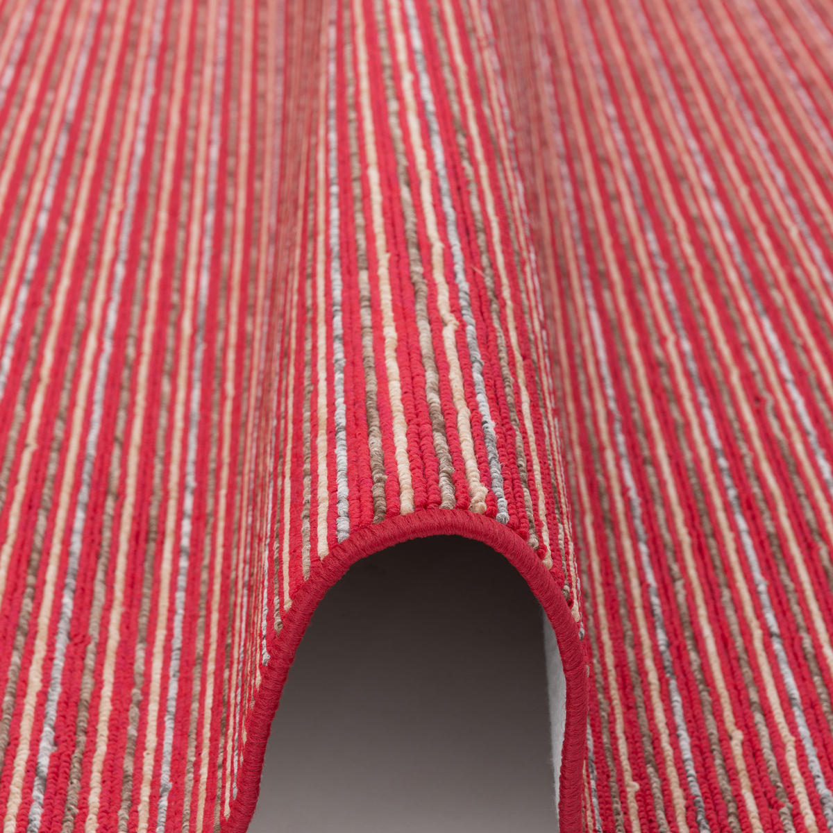 STREIFENBERBER TEPPICH MARTA - Rot, Textil (80/240cm) - Snapstyle