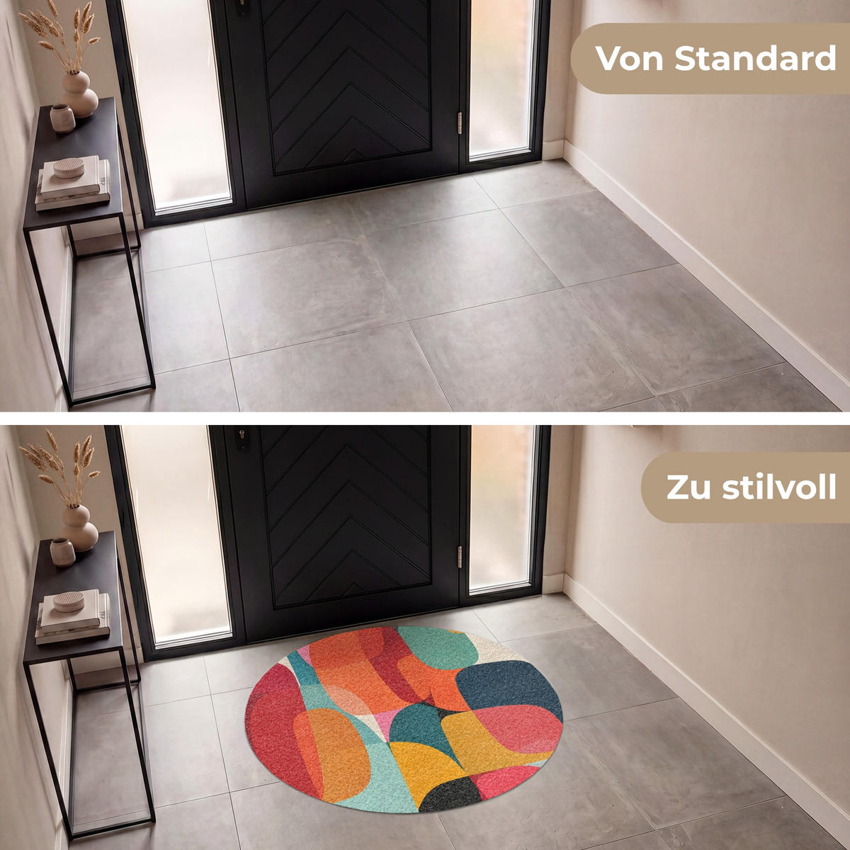 FUSSMATTE Formen - Bunt - Abstrakt - Flugzeuge Sauberlaufmatte 120x120 cm - Multicolor, Kunststoff (120/120cm) - MuchoWow