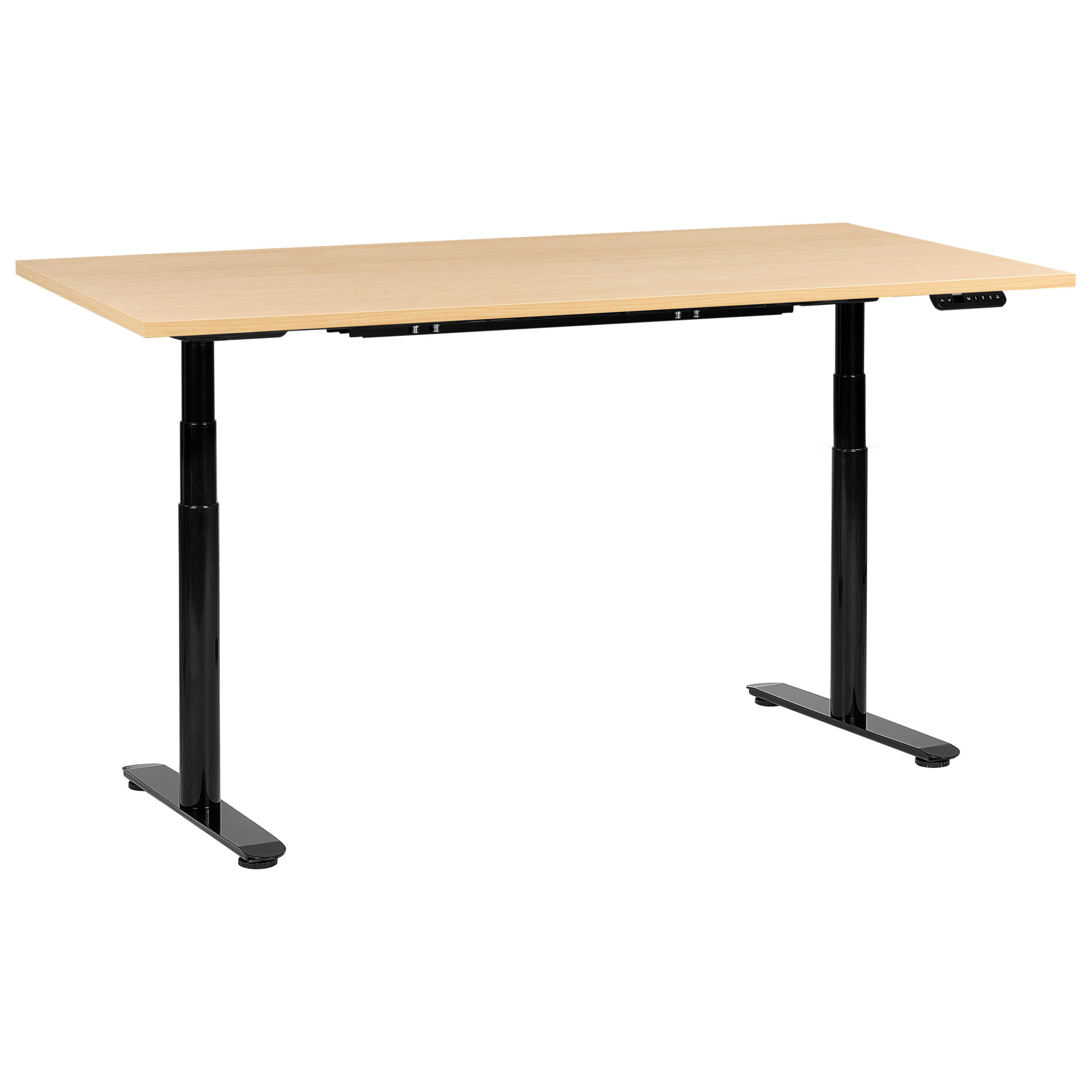 Beliani Schreibtisch Hellbraun, Braun, Schwarz 180x67x72 cm