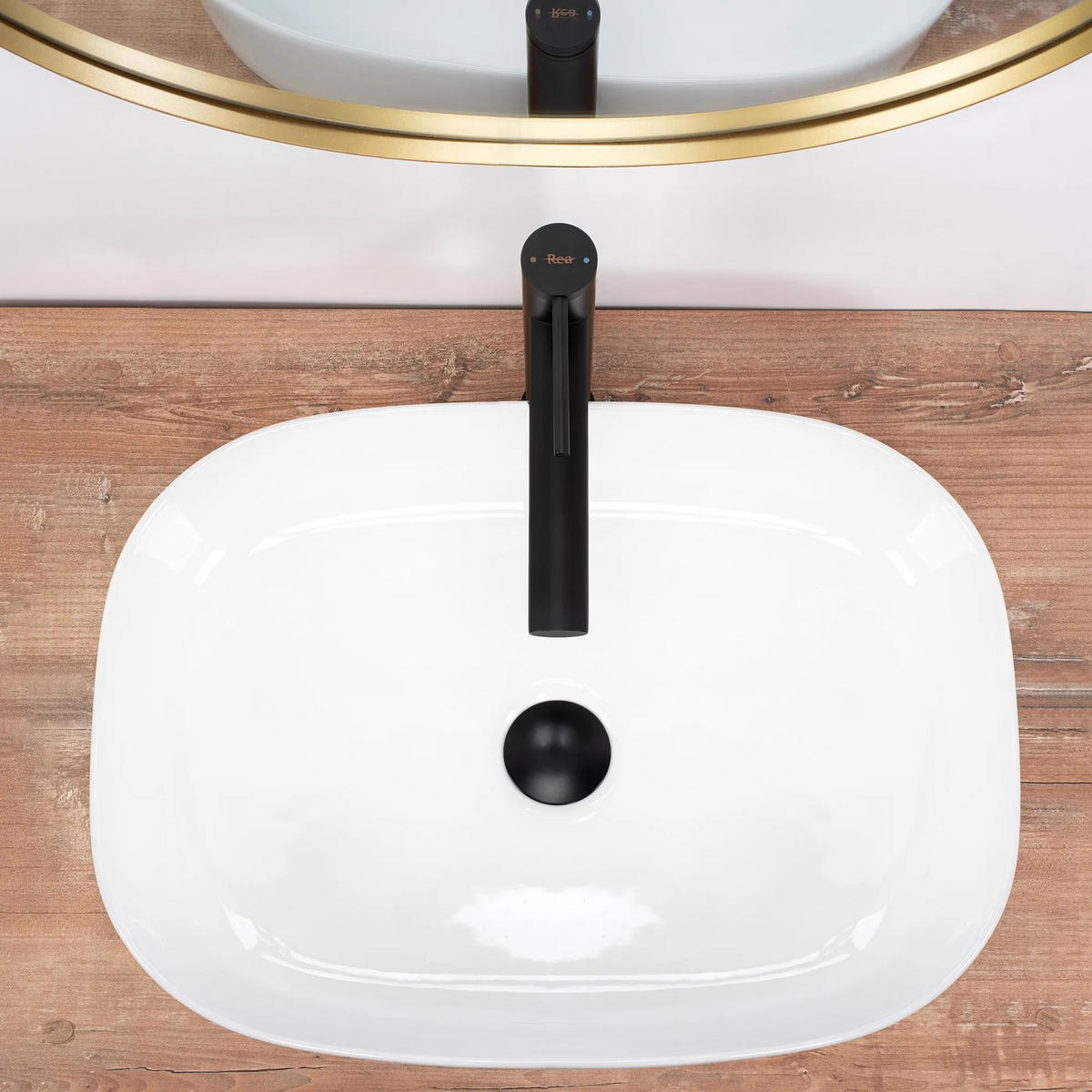 AUFSATZWASCHBECKEN Rea Angie - Weiß, Keramik (38/11.5/52cm) - REA
