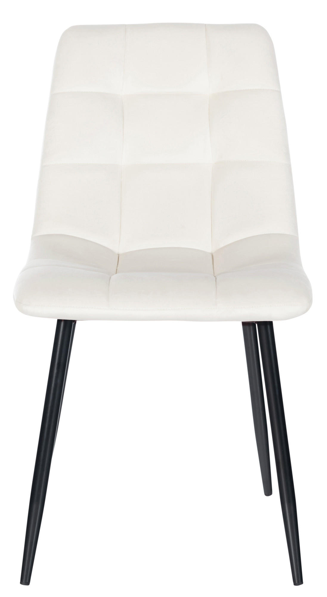 ESSZIMMERSTUHL Atina Samt, Gestell Metall Schwarz CremeWeiß - Schwarz/Naturfarben, Textil/Metall (45/84/55cm) - TPFLiving