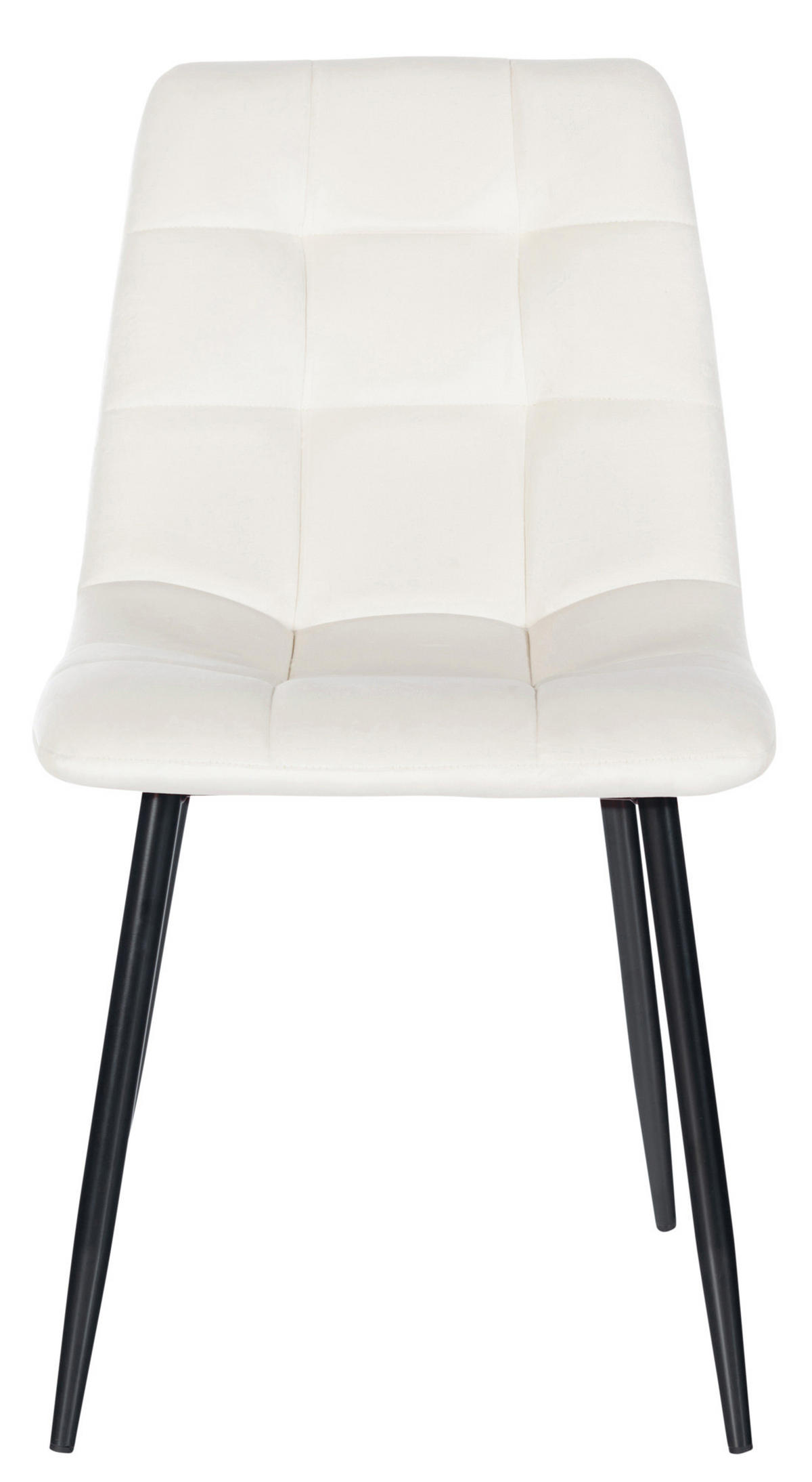 ESSZIMMERSTUHL Atina Samt, Gestell Metall Schwarz CremeWeiß - Schwarz/Naturfarben, Textil/Metall (45/84/55cm) - TPFLiving