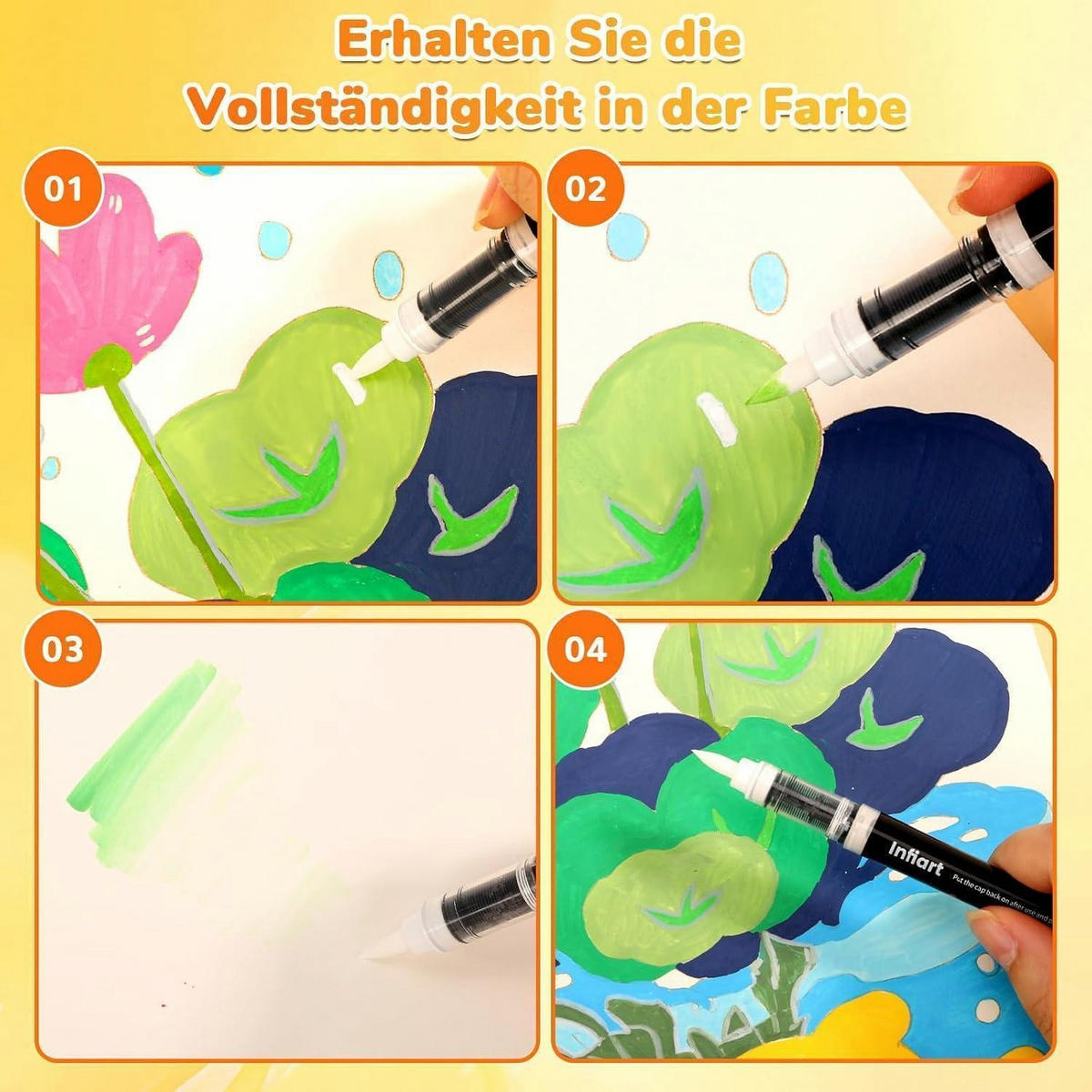 ACRYL Marker Set 48 Farben Pinselspitze - Multicolor, Kunststoff (10/10/15cm)