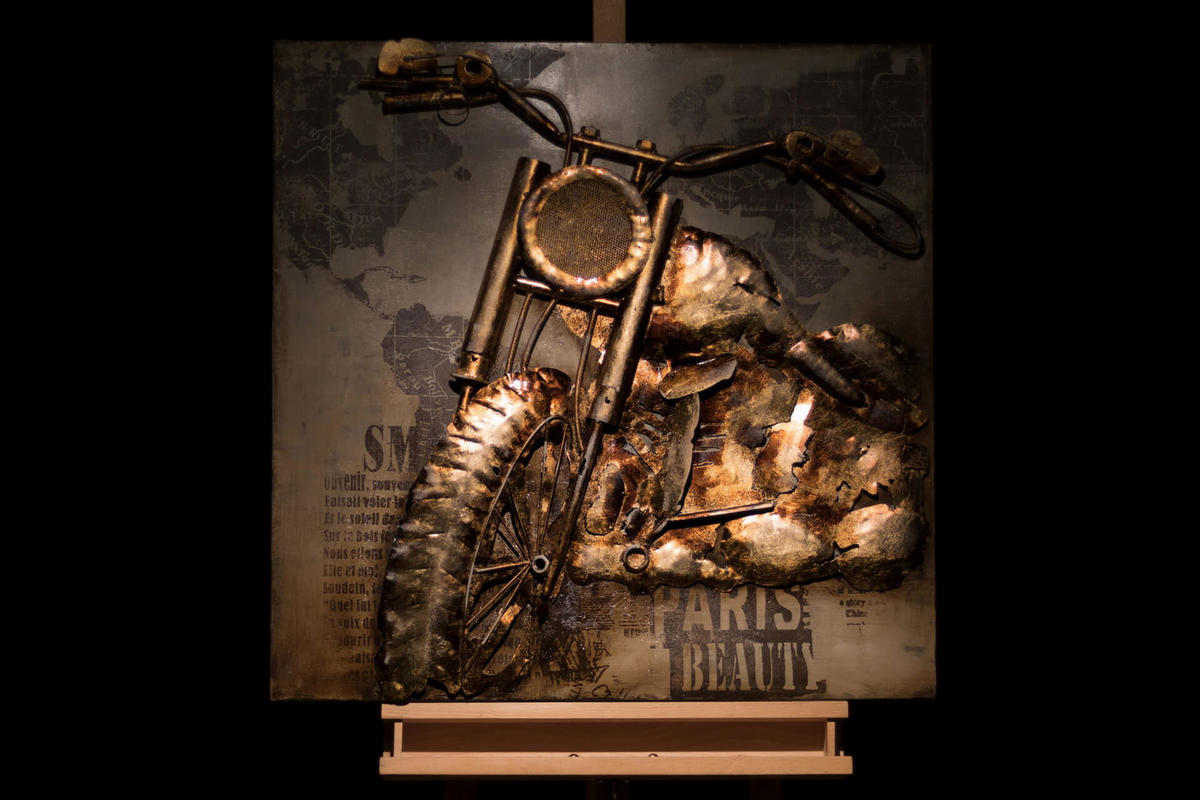 METALLBILD Gold 80/80 cm - Goldfarben/Braun, Metall (5.2/80cm) - KUNSTLOFT