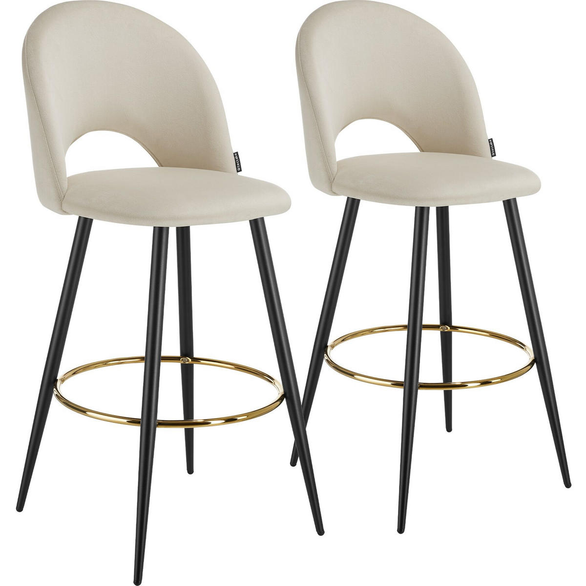BARSTUHL Sachel,49 x 58 x 110 cm, Belastbarkeit 120 kg,creme/schwarz - Creme/Schwarz, Kunststoff (49/110/58cm) - tectake