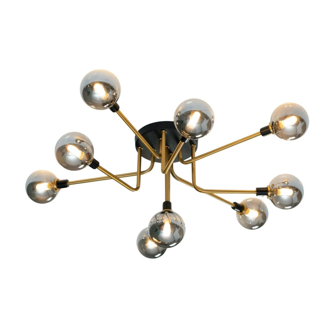 DECKENLEUCHTE Merano, Schwarz und gold, 34cm - Goldfarben, Glas (34/85/34cm) - KOSILUM