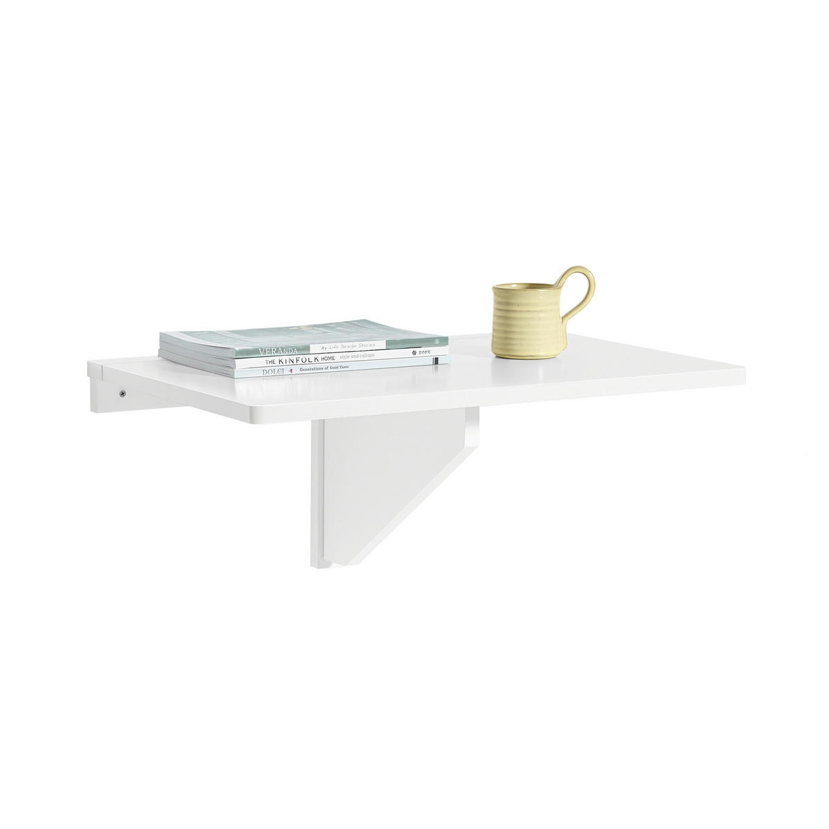 WANDKLAPPTISCH Weiß 60x40cm - Weiß, Holzwerkstoff (60/6/40cm) - SoBuy