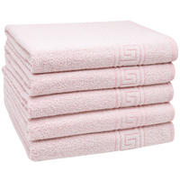 DUSCHTÜCHER, 5er-Set, 70x140 cm, 80% Baumwolle, 20% Polyester, Rosa - Rosa, Naturmaterialien (70/140cm) - Zollner