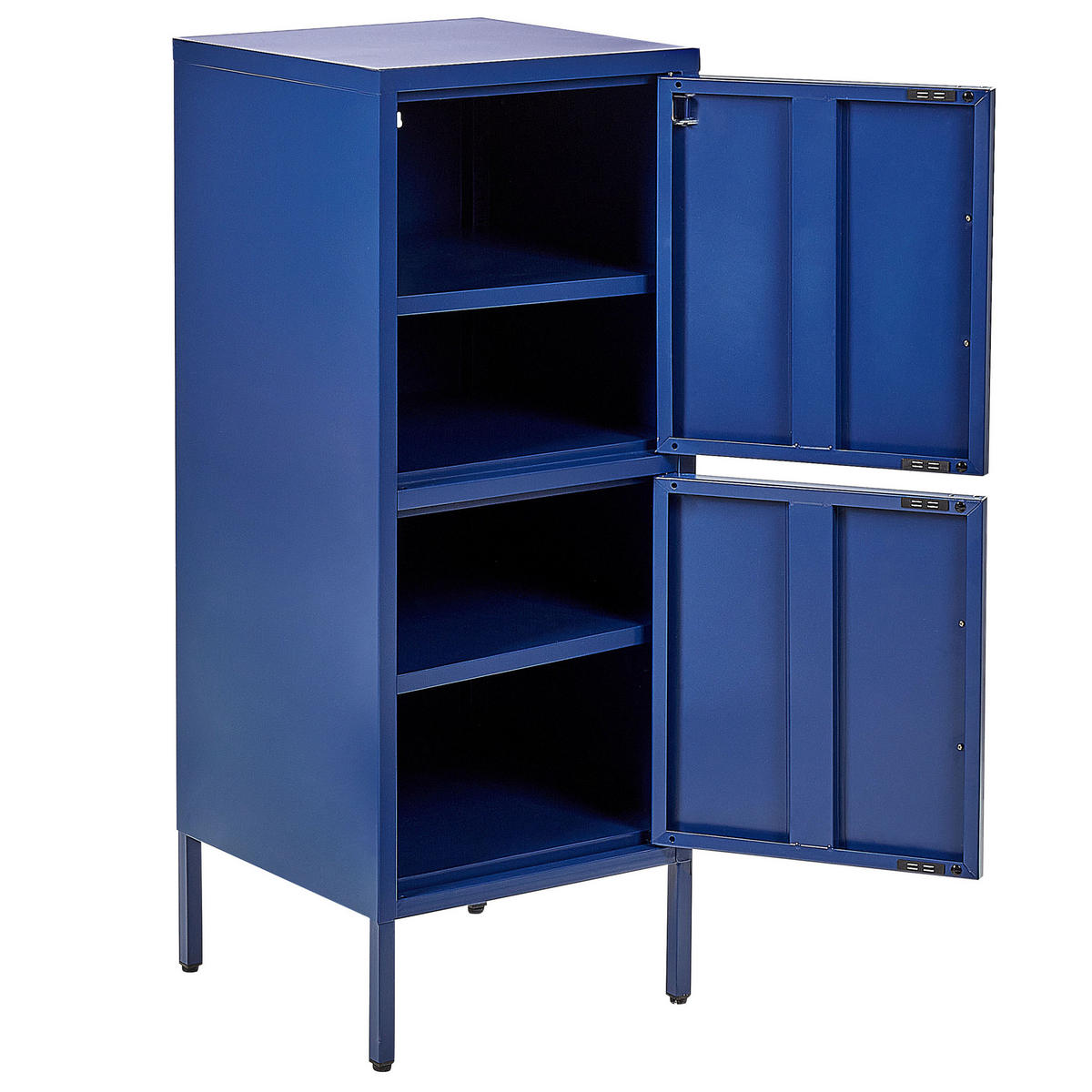 AKTENSCHRANK Marineblau 2 Türen Huron - Blau, Metall (40/102/40cm) - Beliani