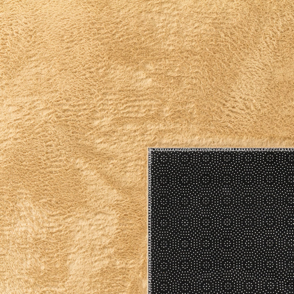 TEPPICH Kurzflor waschbar Einfarbig Wohnzimmer schmutzabweisend Gelb Rund 120D - Gelb, Textil (120/120cm) - KADIMA DESIGN