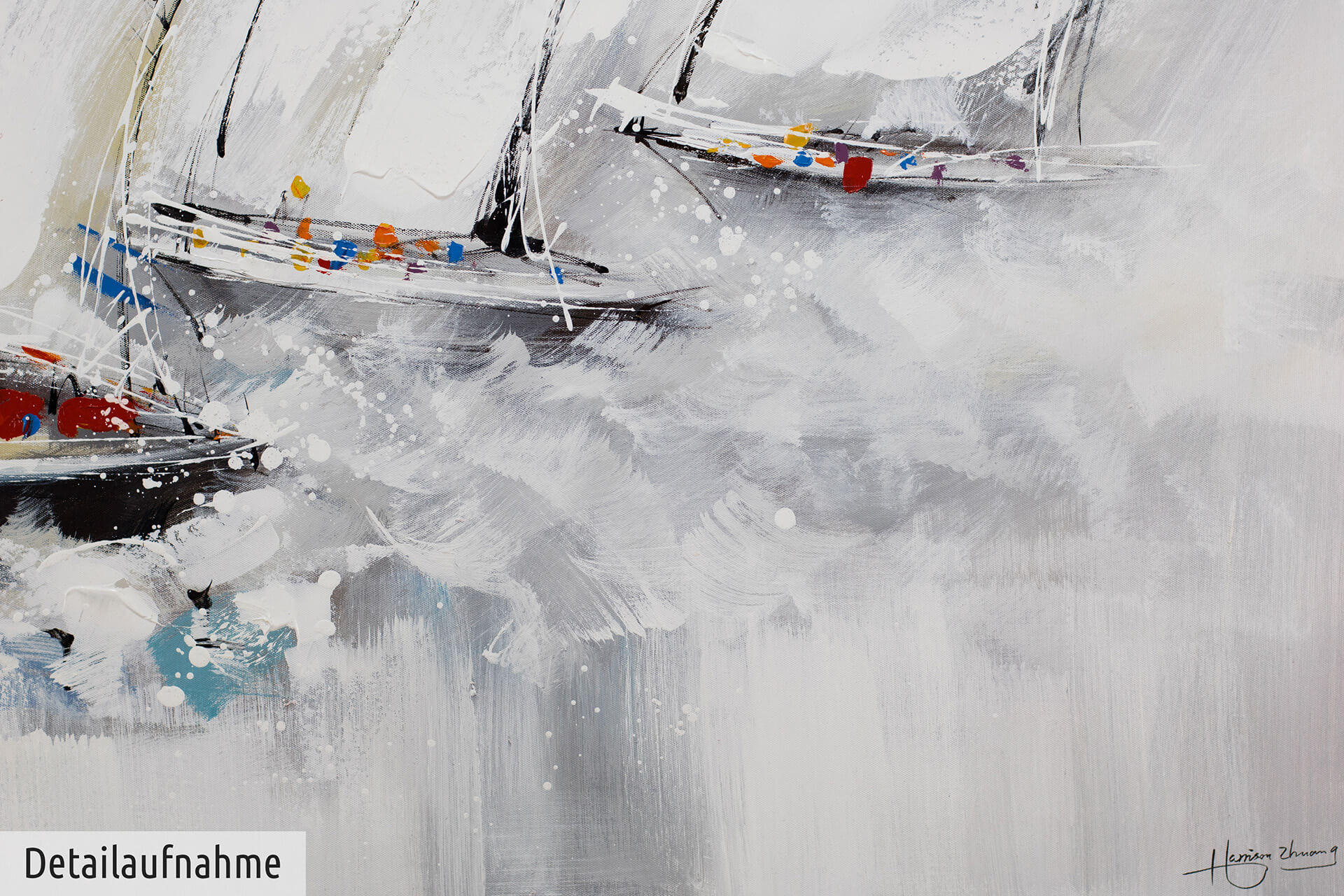ACRYLBILD HANDGEMALT 120/60 cm - Grau, Holz/Textil (1.86/60cm) - KUNSTLOFT
