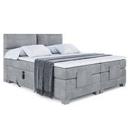 BOXSPRINGBETT elektrisch verstellbar mit 2 Matratzen H4/Taschenfederung MAYA EL 140 x 200 Hellgrau - Hellgrau, Holzwerkstoff (147/200cm) - ALTDECOR