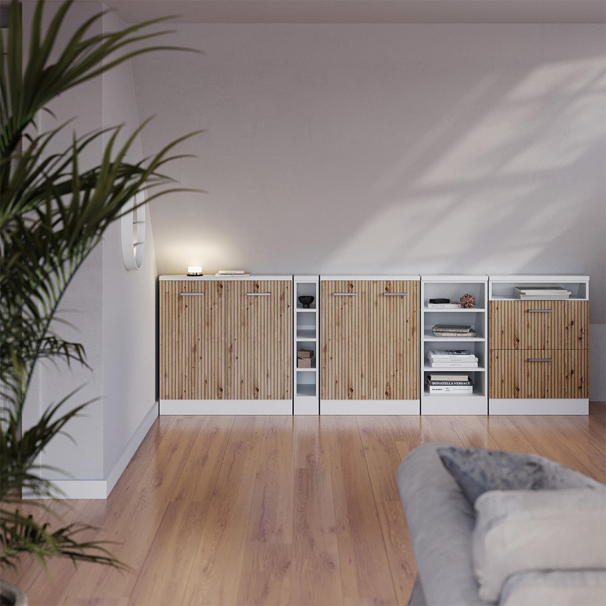 Eiche Artisan/Weiß, Holzwerkstoff (120/81.6/46cm) - Vicco