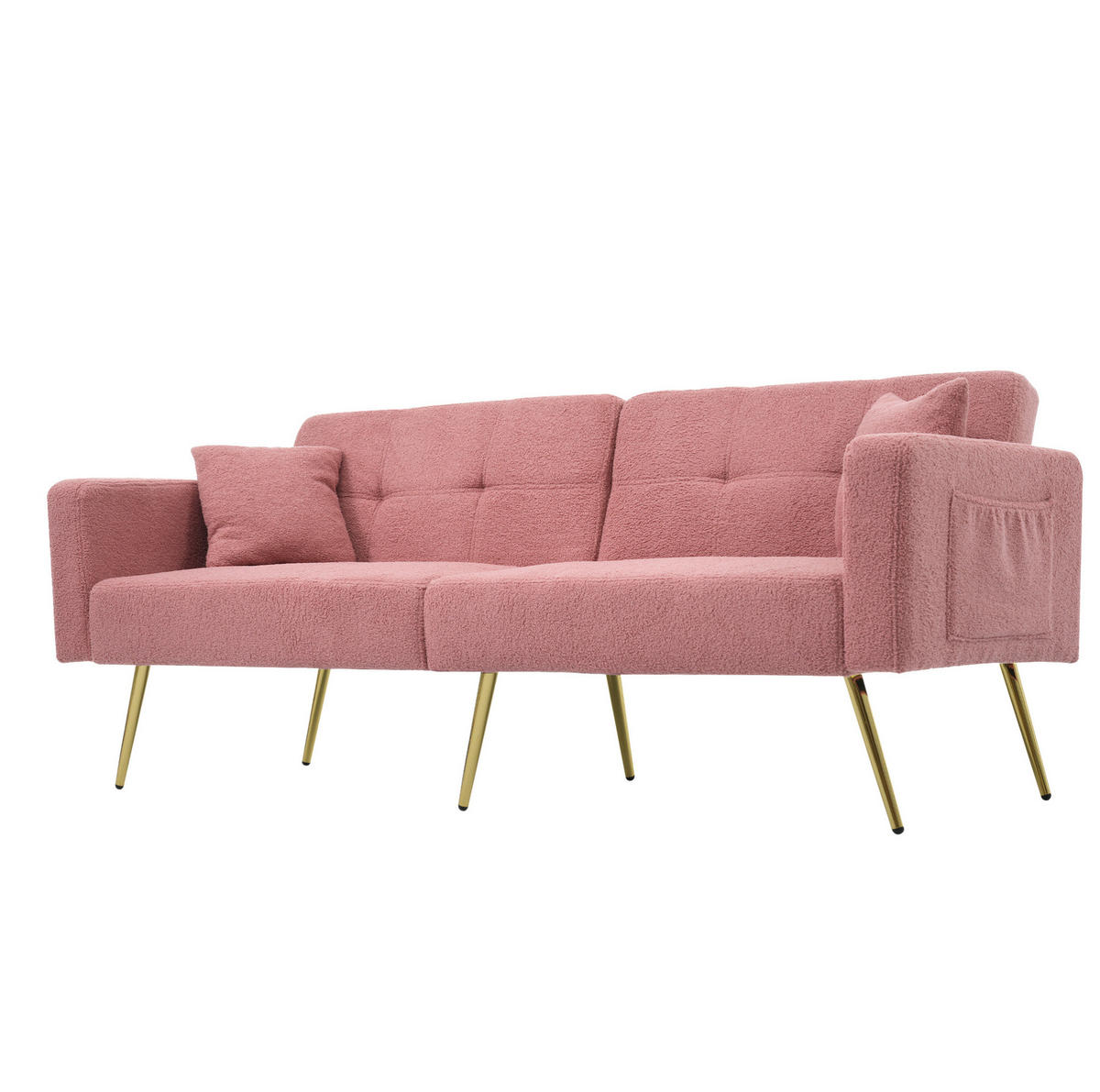 SCHLAFSOFA Sherpa mit verstellbarer Rückenlehne 105/138/180 Grad Rosa 175/64/72 cm - Rosa, Textil (64/72/175cm) - Redom