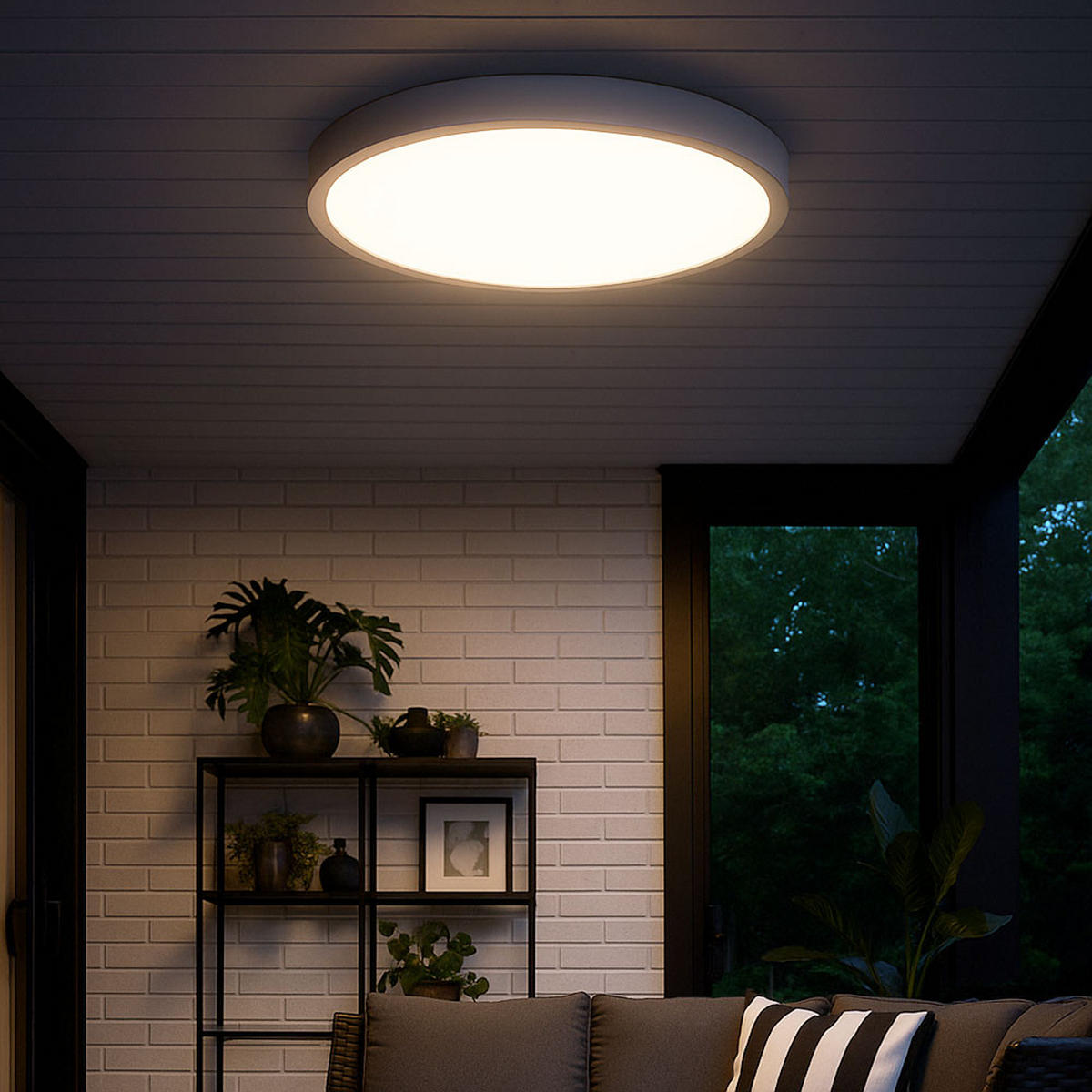 LED DECKENLEUCHTE Weiß - Weiß, Kunststoff (29.5/29.5/6cm)