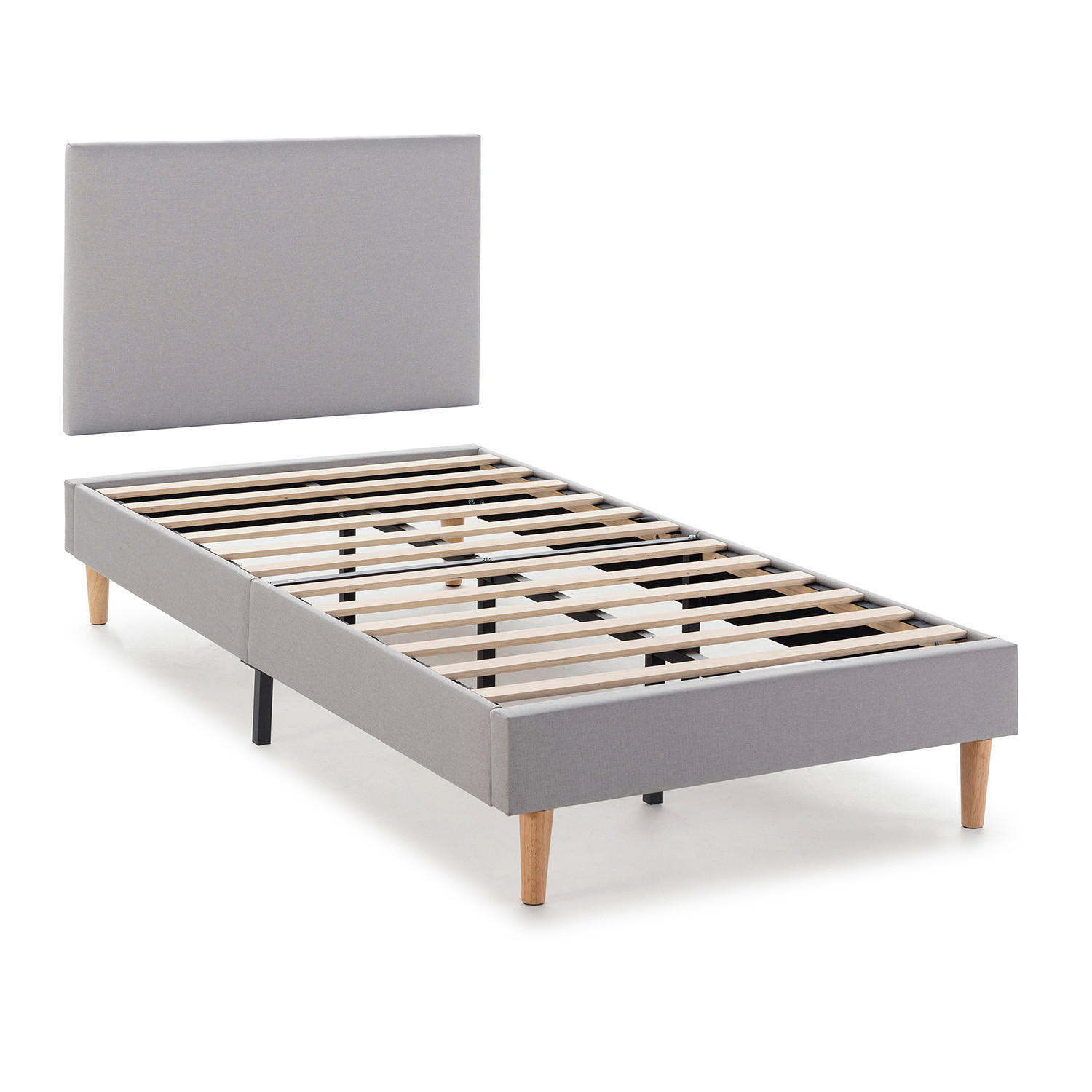 POLSTERBETT + kopfteil 90x190 cm Aura, Hellgrau - Hellgrau, Textil (190/90/90cm) - VS Venta-stock