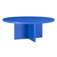 COUCHTISCH Runder, mit laminiertem 3 cm stark, Blau Preußen, 100 cm - Blau, Holzwerkstoff (100/100/42cm) - RNT By Really Nice Things