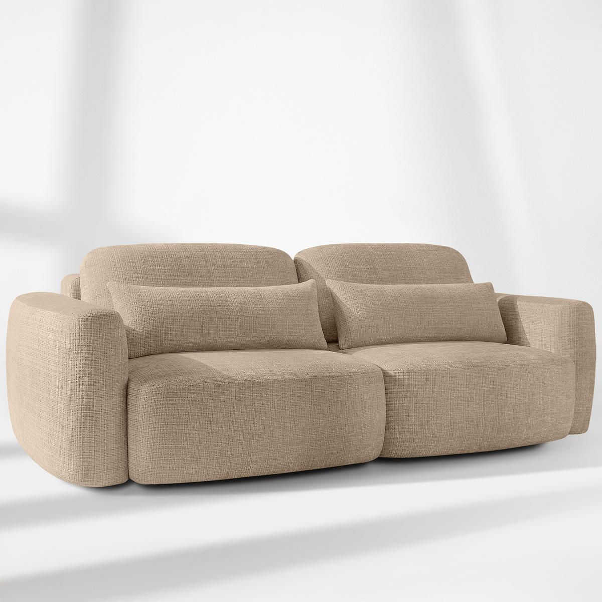 SOFA 3 ELOSA - Beige, Holz/Textil (245/85/115cm) - KONSIMO®