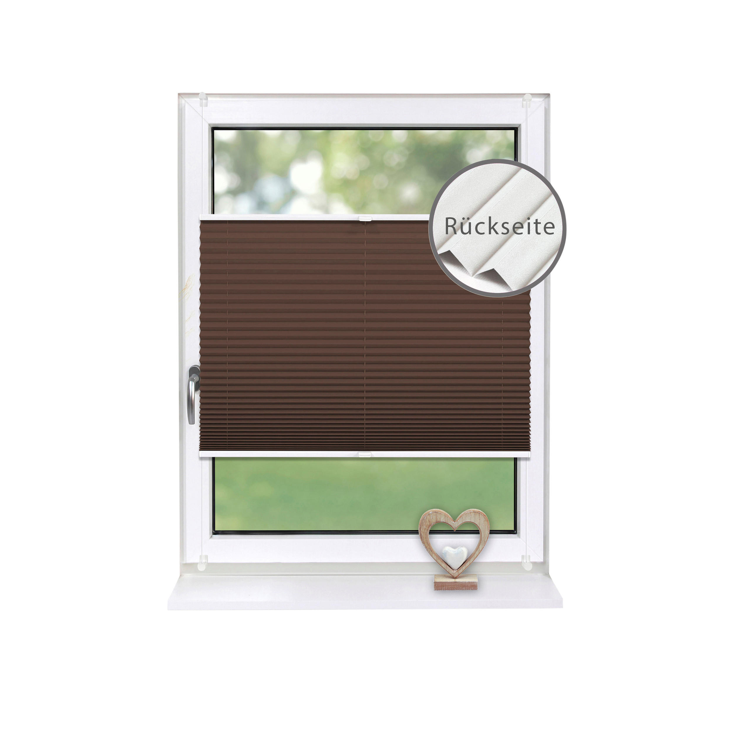 PLISSEE Thermo Basic 80 x 210cm Klemmfix ohne Bohren - Hellbraun, Textil (80/210/210cm) - Deco-Raum