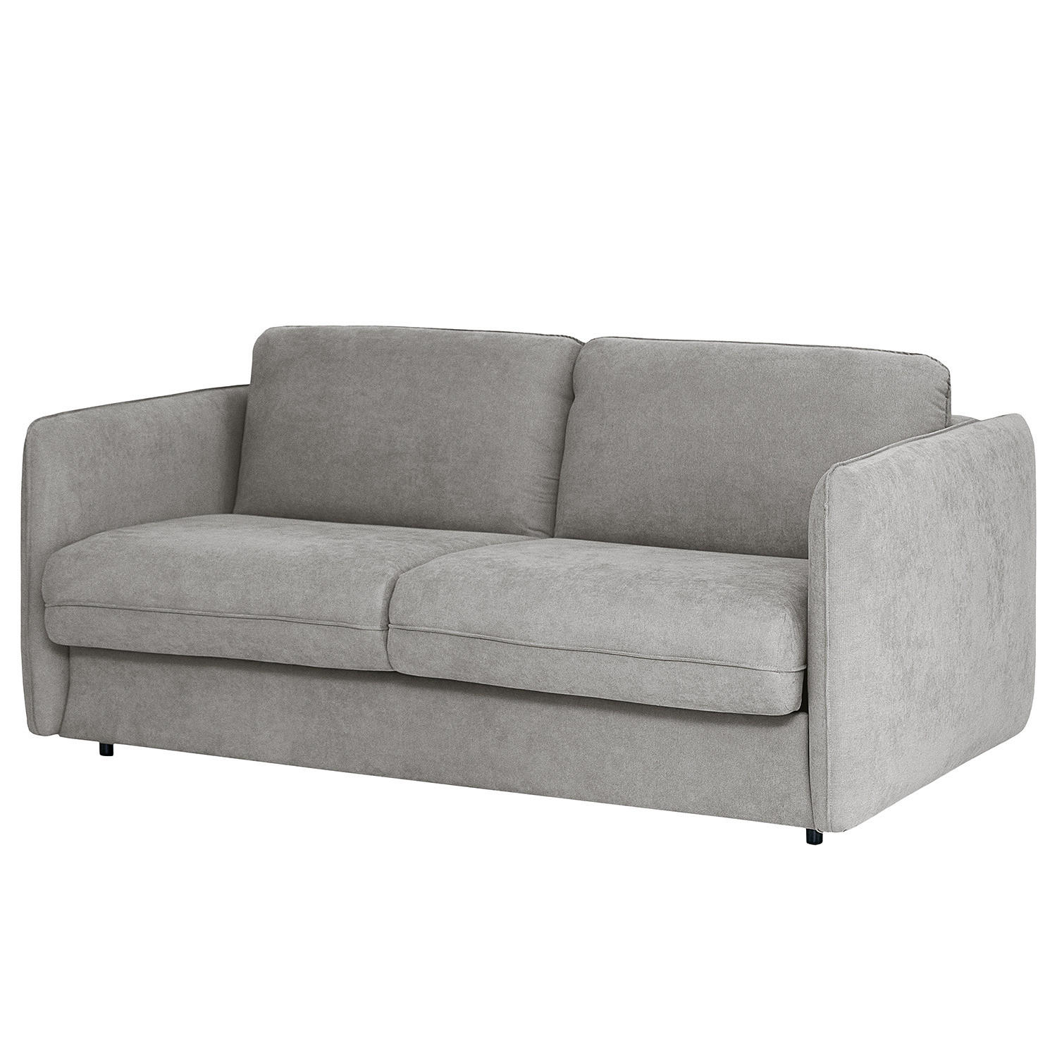 SCHLAFSOFA mit Matratze - Hellgrau/Schwarz, Kunststoff/Textil (194/86/104cm) - home24
