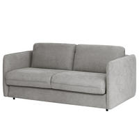SCHLAFSOFA mit Matratze - Hellgrau/Schwarz, Kunststoff/Textil (194/86/104cm) - home24