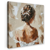 OBRAZ NA PLÁTNE Žena - Farba - Abstraktná - Béžová - Moderná 50x50 cm - piesková, textil (50/50cm) - MuchoWow