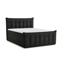 BOXSPRINGBETT Fatu 140/200 cm, in Schwarz, Bettkasten, Matratze, Topper - Schwarz, Holz/Holzwerkstoff (140/200cm) - Maison de Reve