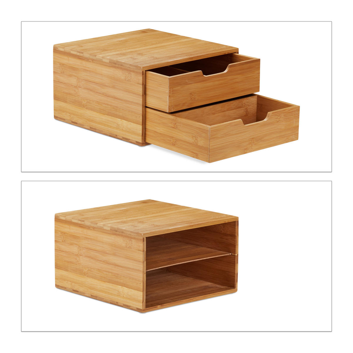 SCHUBLADENBOX - Hellbraun, Holz (31/30/18cm) - Relaxdays