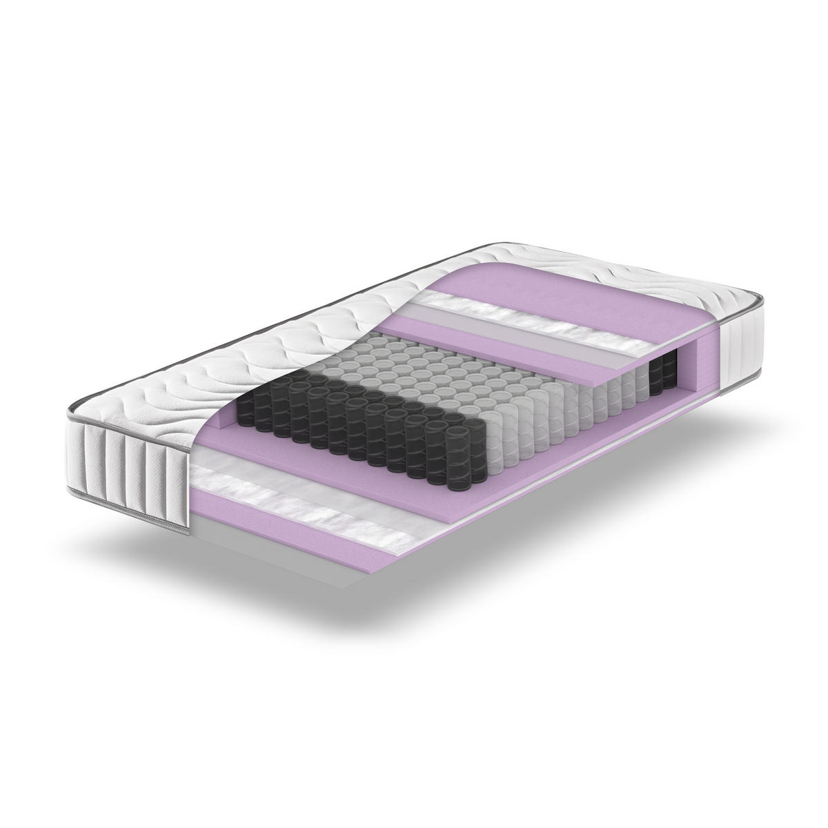 TASCHENFEDERKERNMATRATZE ProVital, Größe: 140x200 - Weiß, Textil (140/200cm) - Betten-ABC