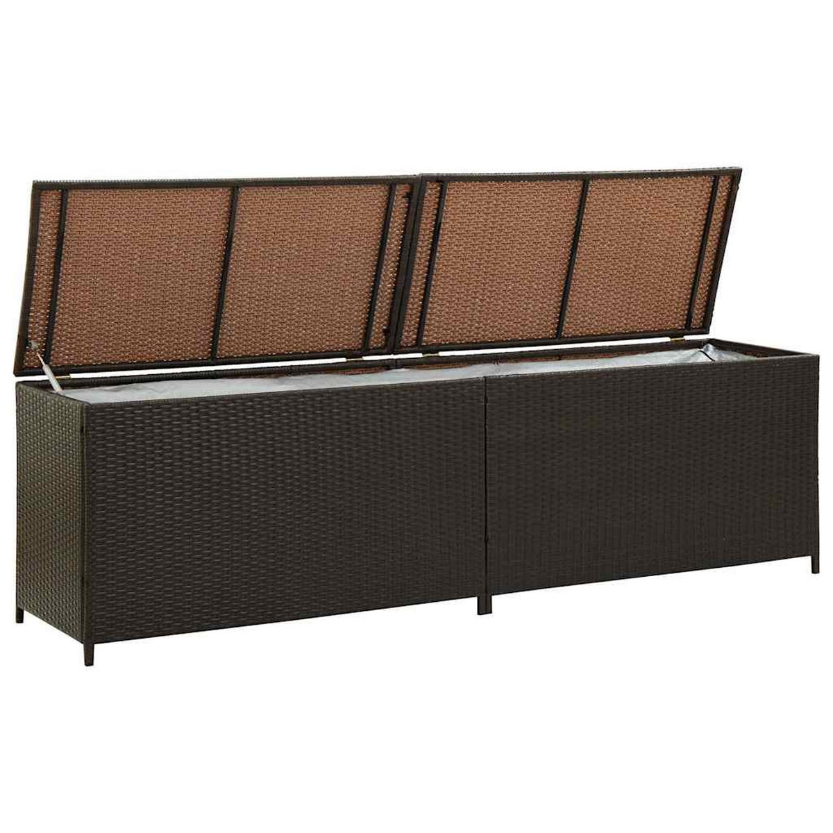 GARTENBOX Poly Rattan 200x50x60 cm Braun - Braun, Kunststoff (200/60/50cm) - furnicato