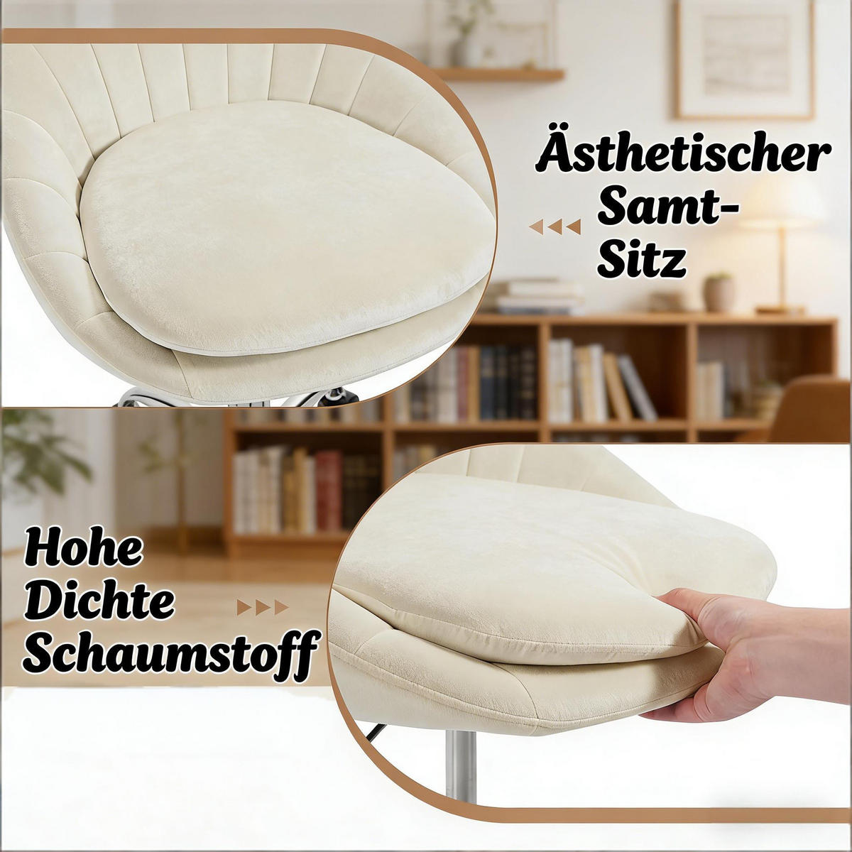 BÜROSTUHL Beige 52/52/82 cm - Beige, Metall (47.5/82/52cm) - PANGIVO