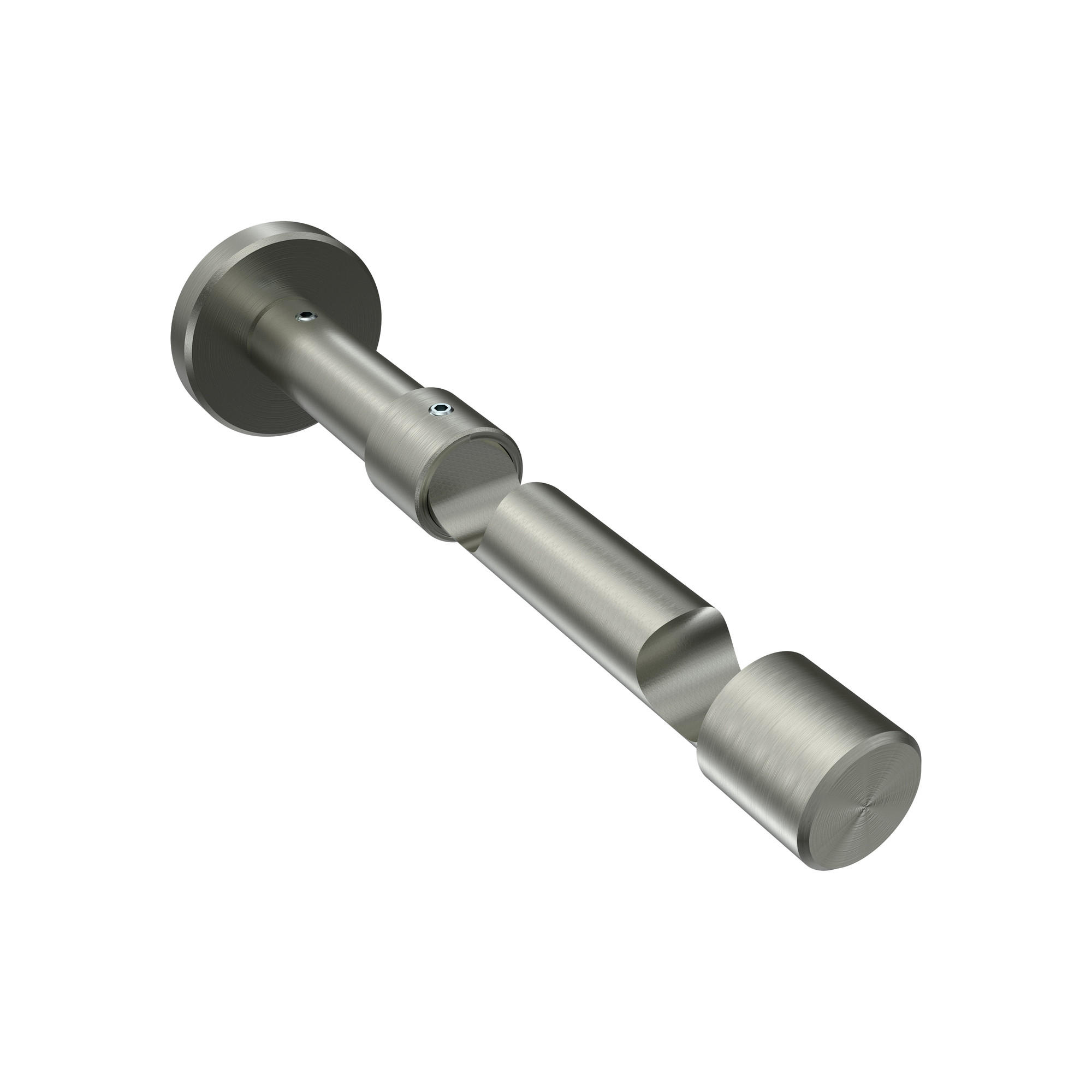 TRÄGER FÜR GARDINENSTANGEN 16 mm Ø, Sinux 2-läufig, Edelstahl-Optik - Edelstahlfarben, Metall (15.8/4/4cm) - INTERDECO