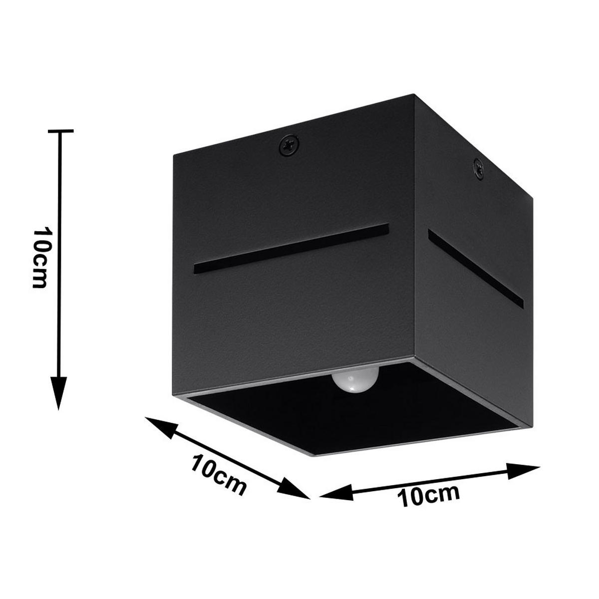 LED DECKENLEUCHTE Aluminium Schwarz - Schwarz, Metall (10/10/10cm)