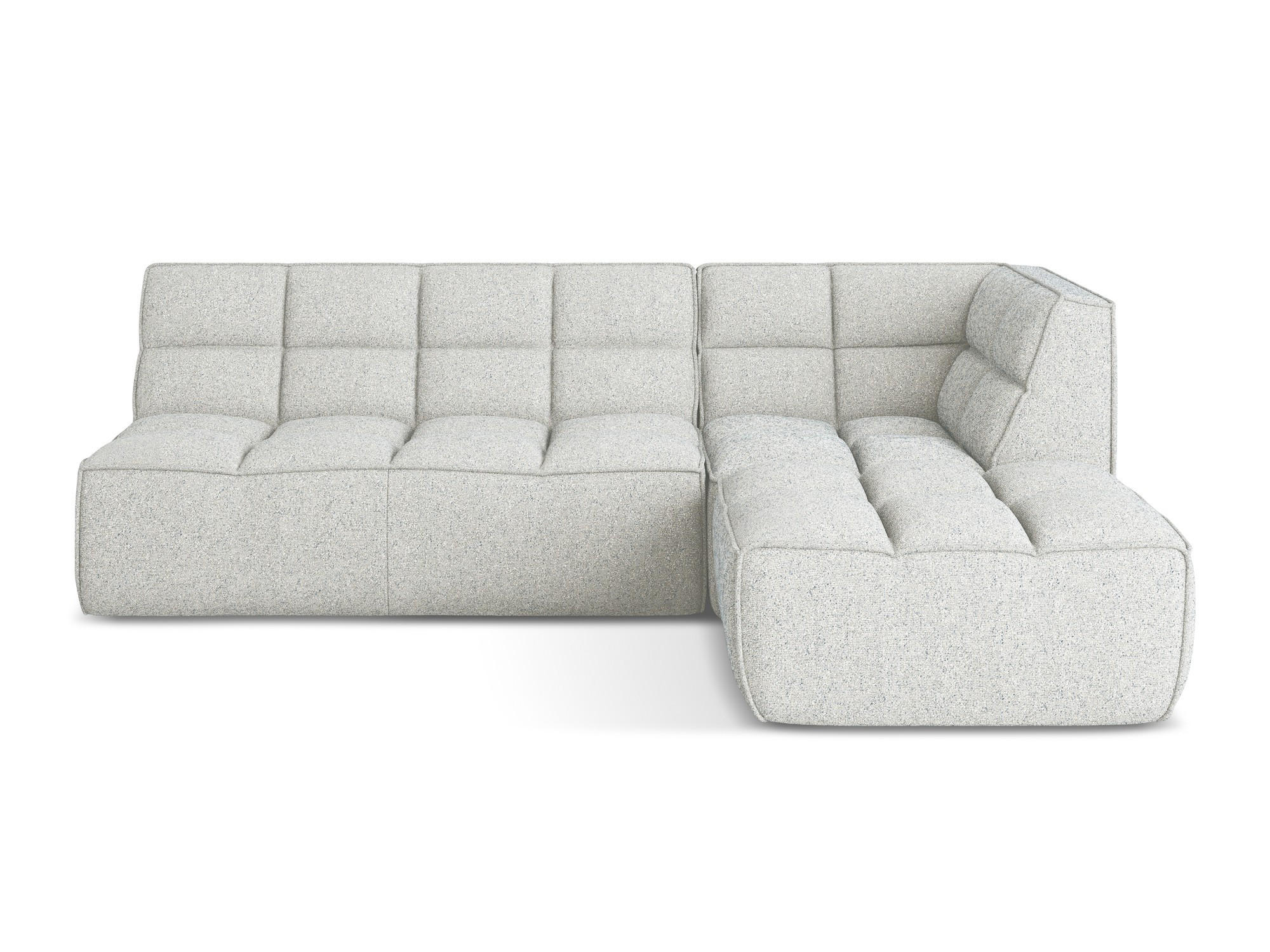 ECKSOFA Beidseitig Strukturstoff Stoff Beige - Beige/Schwarz, Kunststoff/Textil (258/178cm) - Makamii